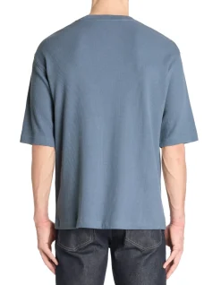 Celio T-shirt oversize col rond 100% coton - bleu^Homme T-Shirts