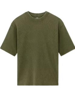 Celio T-shirt oversize col rond 100% coton gaufré - kaki^Homme T-Shirts