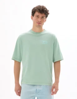 Celio T-shirt oversize col rond 100% coton imprimé - menthe^Homme T-Shirts