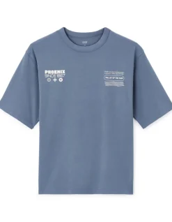 Celio T-shirt oversize col rond 100% coton - bleu^Homme T-Shirts