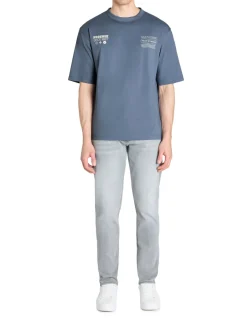 Celio T-shirt oversize col rond 100% coton - bleu^Homme T-Shirts
