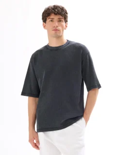 Celio T-shirt oversize col rond 100% coton gaufré -^Homme T-Shirts