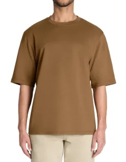 Celio T-shirt oversize col rond - café^Homme T-Shirts