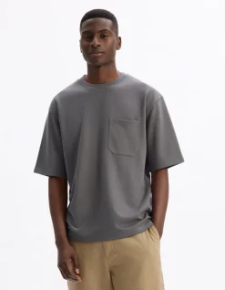 Celio T-shirt oversize col rond coton mélangé - gris^Homme T-Shirts