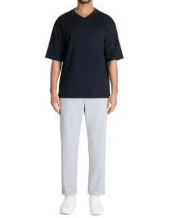 Celio T-shirt oversize col v coton mélangé - marine^Homme T-Shirts