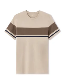 Celio T-shirt regular col rond 100% coton - beige^Homme T-Shirts