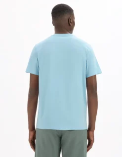 Celio T-shirt regular col rond 100% coton imprimé asie - bleu ciel^Homme T-Shirts