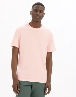 Celio T-shirt regular col rond 100% coton - rose^Homme T-Shirts