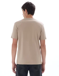 Celio T-shirt regular col rond 100% coton - beige^Homme T-Shirts