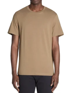 Celio T-shirt regular col rond 100% coton - taupe^Homme T-Shirts