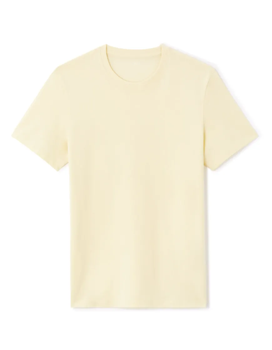 Celio T-shirt regular col rond 100% coton - jaune^Homme T-Shirts