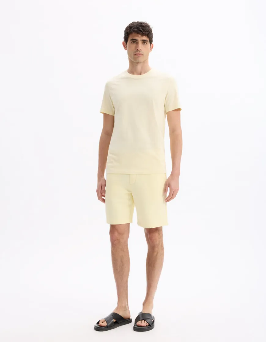 Celio T-shirt regular col rond 100% coton - jaune^Homme T-Shirts