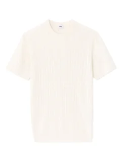 Celio T-shirt regular col rond en maille - écru^Homme T-Shirts