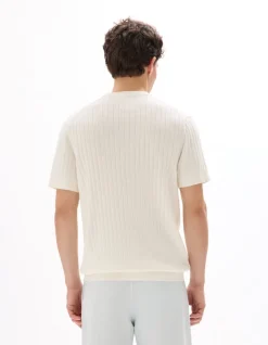 Celio T-shirt regular col rond en maille - écru^Homme T-Shirts
