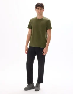 Celio T-shirt regular col rond reliéfé - kaki foncé^Homme T-Shirts