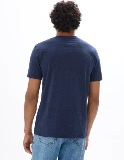 Celio T-shirt regular col rond reliéfé - marine^Homme T-Shirts