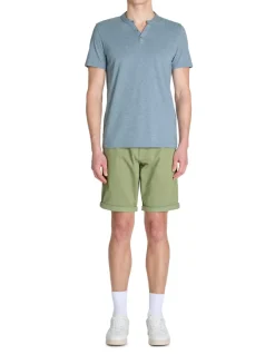 Celio T-shirt regular col tunisien coton mélangé - bleu^Homme T-Shirts