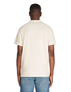 Celio T-shirt regular col tunisien coton mélangé - écru^Homme T-Shirts