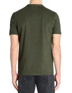 Celio T-shirt regular col tunisien coton mélangé - kaki^Homme T-Shirts