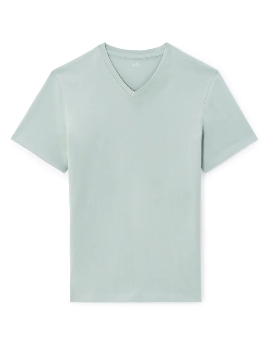 Celio T-shirt regular col v 100% coton -^Homme T-Shirts