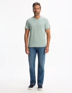 Celio T-shirt regular col v 100% coton -^Homme T-Shirts