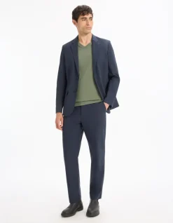 Celio T-shirt regular col v 100% coton - vert^Homme T-Shirts