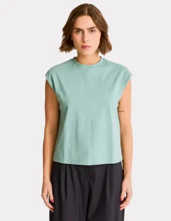 Celio T-shirt sans manche en coton boxy - vert^Femme T-Shirts & Tops