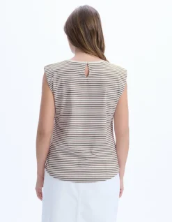 Celio T-shirt sans manches à rayures - kaki^Femme T-Shirts & Tops