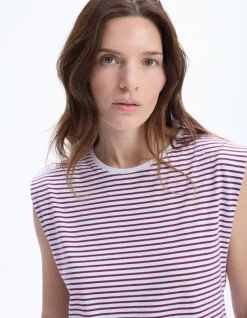 Celio T-shirt sans manches à rayures - bordeaux^Femme T-Shirts & Tops