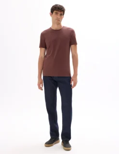Celio T-shirt slim col rond en coton stretch - bordeaux^Homme T-Shirts