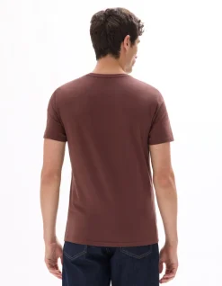 Celio T-shirt slim col rond en coton stretch - bordeaux^Homme T-Shirts