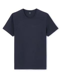 Celio T-shirt slim col rond en coton stretch - marine^Homme T-Shirts