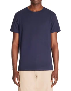 Celio T-shirt slim col rond en coton stretch - marine^Homme T-Shirts