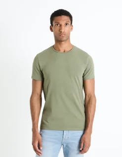 Celio T-shirt slim col rond en coton stretch -^Homme T-Shirts