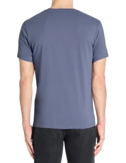 Celio T-shirt slim col rond en coton stretch - gris bleu^Homme T-Shirts
