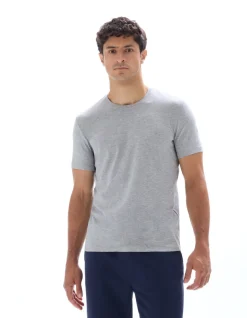 Celio T-shirt slim col rond en coton stretch - gris chiné^Homme T-Shirts