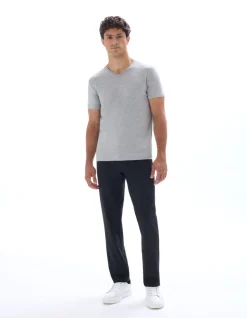 Celio T-shirt slim col V en coton stretch - gris chiné^Homme T-Shirts