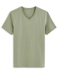 Celio T-shirt slim col V en coton stretch -^Homme T-Shirts
