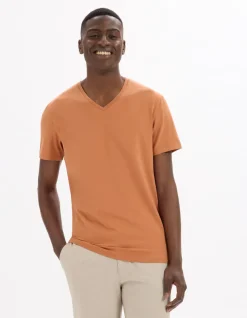 Celio T-shirt slim col V en coton stretch -^Homme T-Shirts