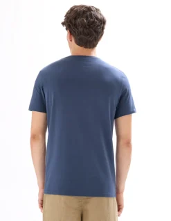 Celio T-shirt slim col v en coton stretch - bleu gris^Homme T-Shirts