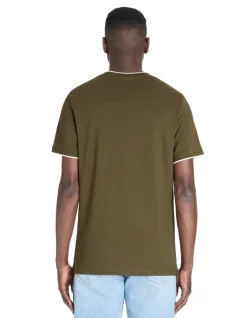 Celio T-shirt straight col rayé en coton stretch -^Homme T-Shirts