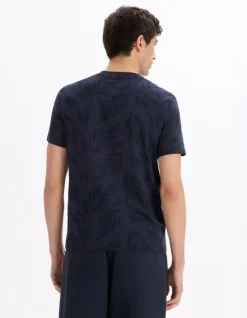 Celio T-shirt straight col rond 100% coton - marine^Homme T-Shirts