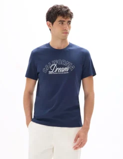 Celio T-shirt straight col rond 100% coton - marine^Homme T-Shirts