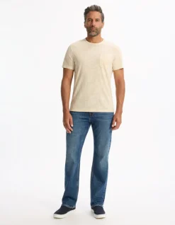 Celio T-shirt straight col rond 100% coton - beige^Homme T-Shirts