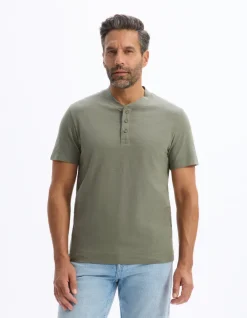 Celio T-shirt straight col tunisien 100% coton -^Homme T-Shirts