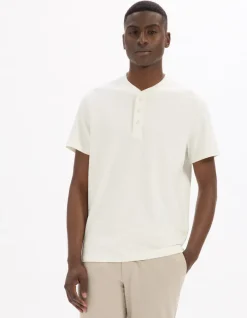 Celio T-shirt straight col tunisien 100% coton -^Homme T-Shirts