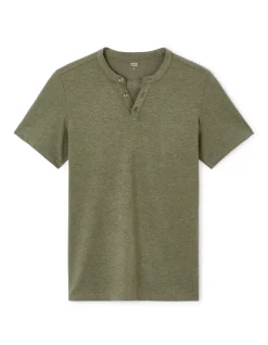 Celio T-shirt straight col tunisien en coton mélangé - olive^Homme T-Shirts
