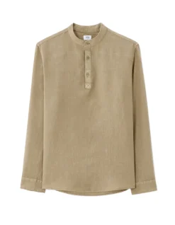 Celio Vareuse col mao 100% lin -^Homme Chemises|Sélection Lin