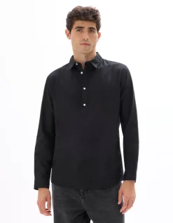 Celio Vareuse unie en lin et coton -^Homme Chemises|Sélection Lin