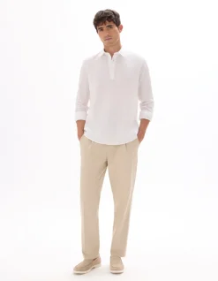 Celio Vareuse unie en lin et coton -^Homme Chemises|Sélection Lin